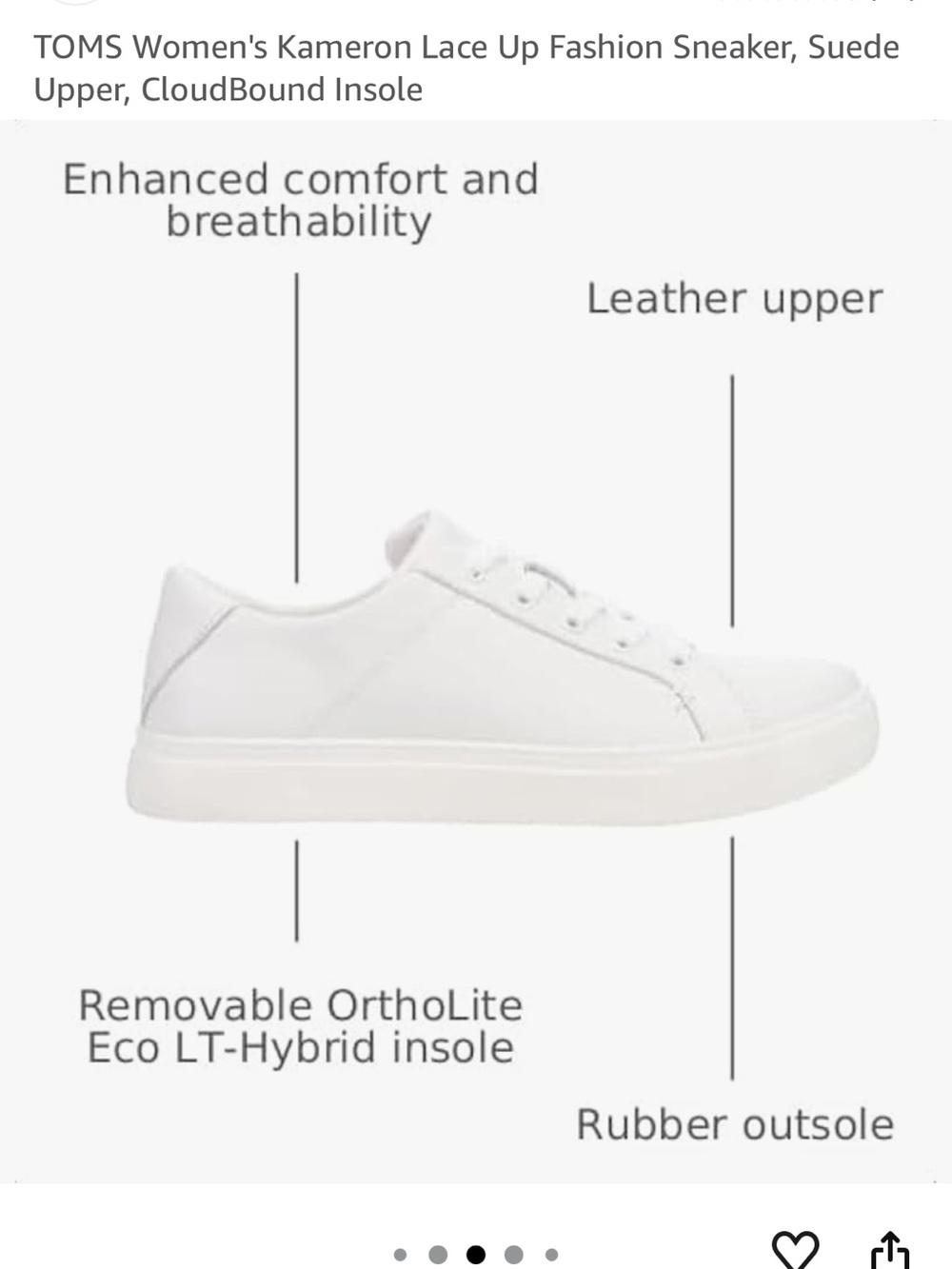 TOMS White Leather Low-Top Sneakers